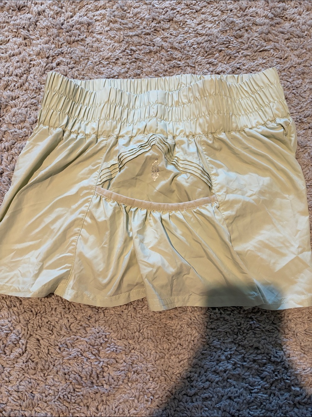 Free People Pale Sage Athletic Flared Shorts - Picture 2 of 2